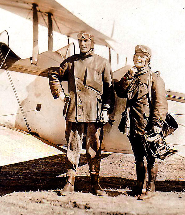 Jackson with pilot. Military doctrine of the time saw aircraft only in an observation role, hence their assignment to the Signal Corps<br>Jackson would have been one of the pioneers in this endeavor