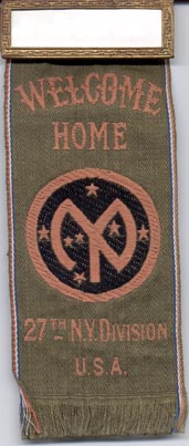 27th Division Welcome Home parade ribbon