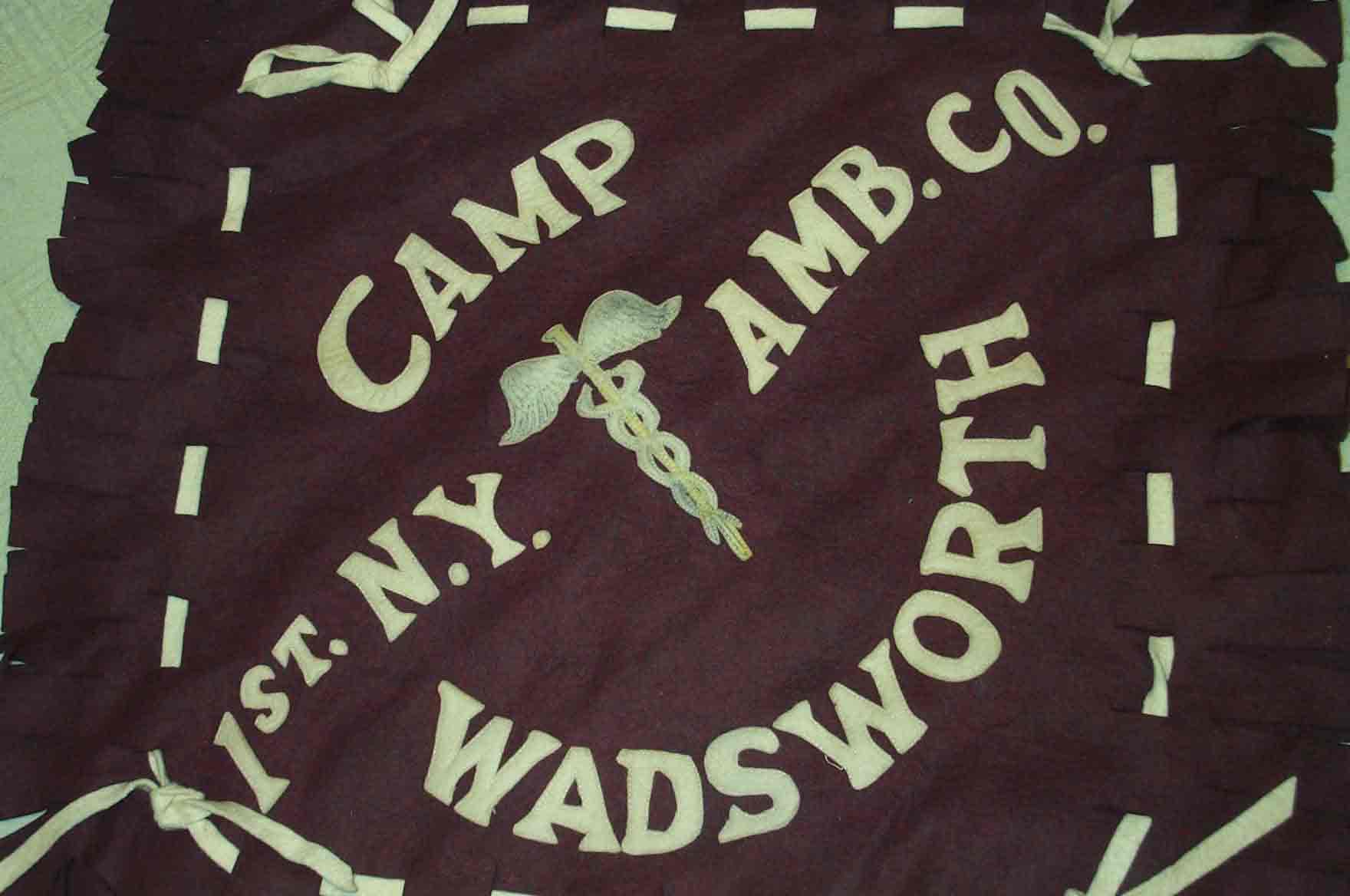 Wall hanging and/or pillow cover, Camp Wadsworth. MH Feldbin collection