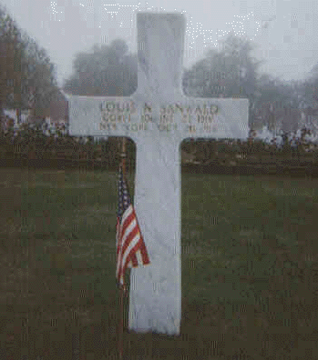 Louis Sanwald's marker, American Battle Monuments Commission